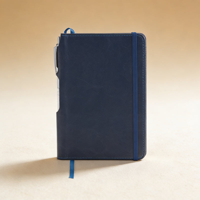 Personalized Notebook with Pen — Engraved Hard Cover Journal