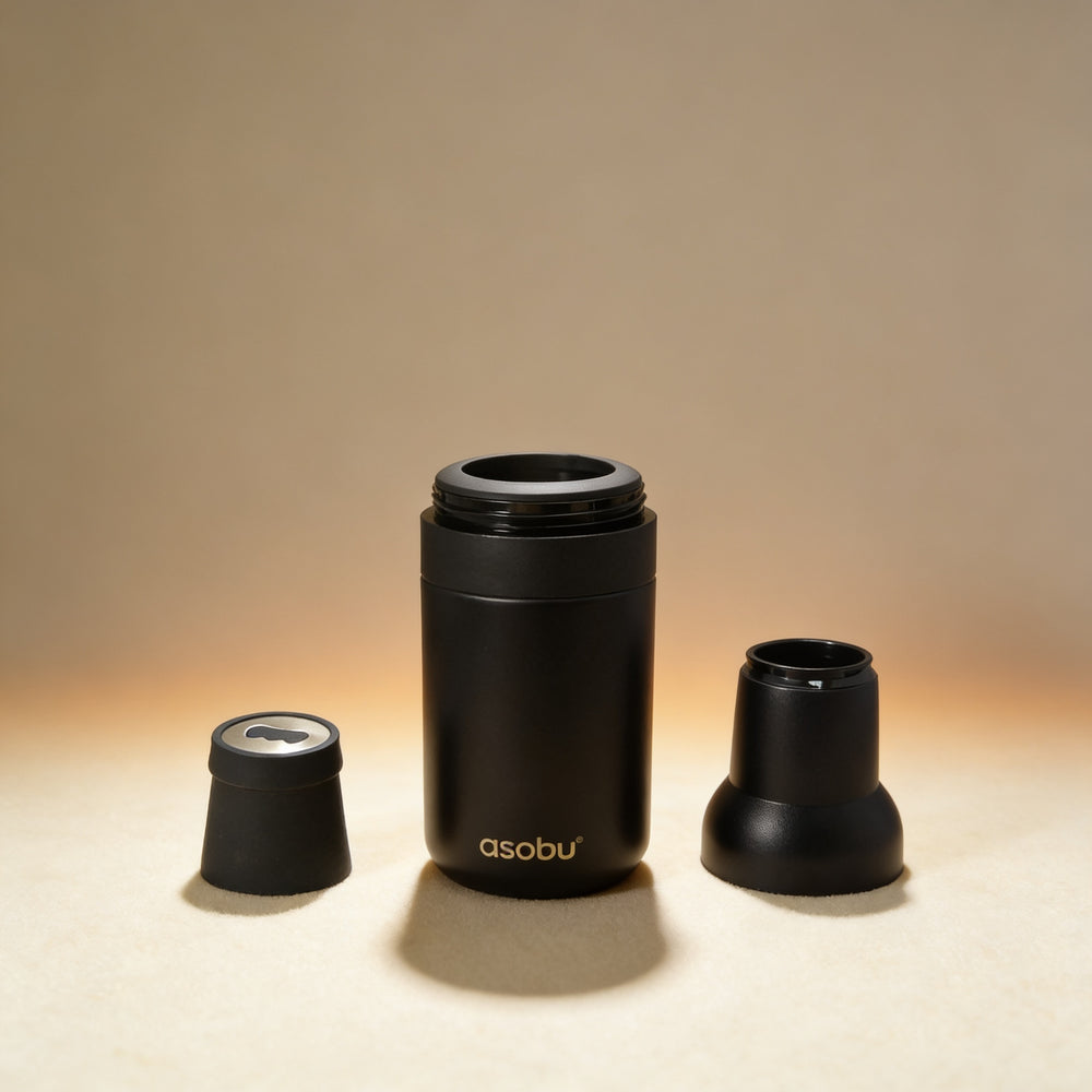 Laser engraved insulated can holder showing monogram detail, outdoor setting