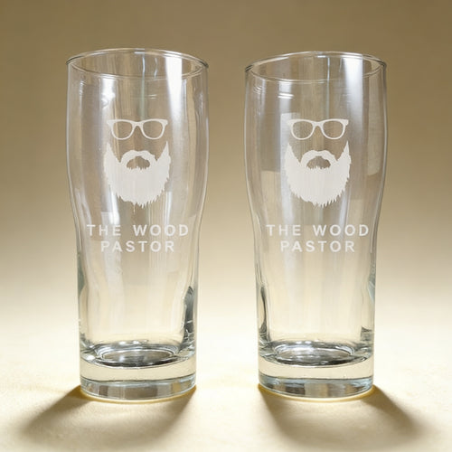 Laser engraved 16 oz. tulip pint glass, groomsmen gift with personalized text
