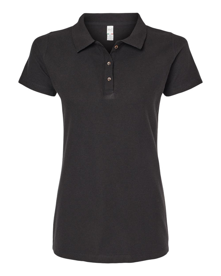 M&amp;O Ring Spun Cotton Polo Shirt Ladies