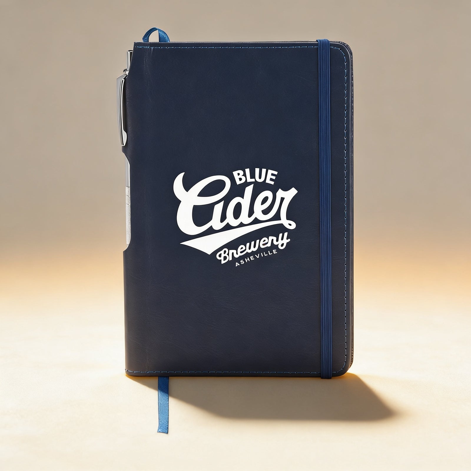 Personalized hard-cover notebook engraved with a name, UltraHyde cover in Navy, 6x8.5 inch