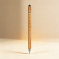 Custom engraved bamboo pen with stylus and screwdriver, sustainably harvested bamboo barrel