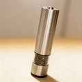 Custom engraved pepper mill with a name, battery-operated stainless steel kitchen gift