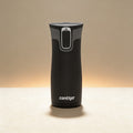 Contigo West Loop travel mug engraved with a short phrase, powder-coat finish in red