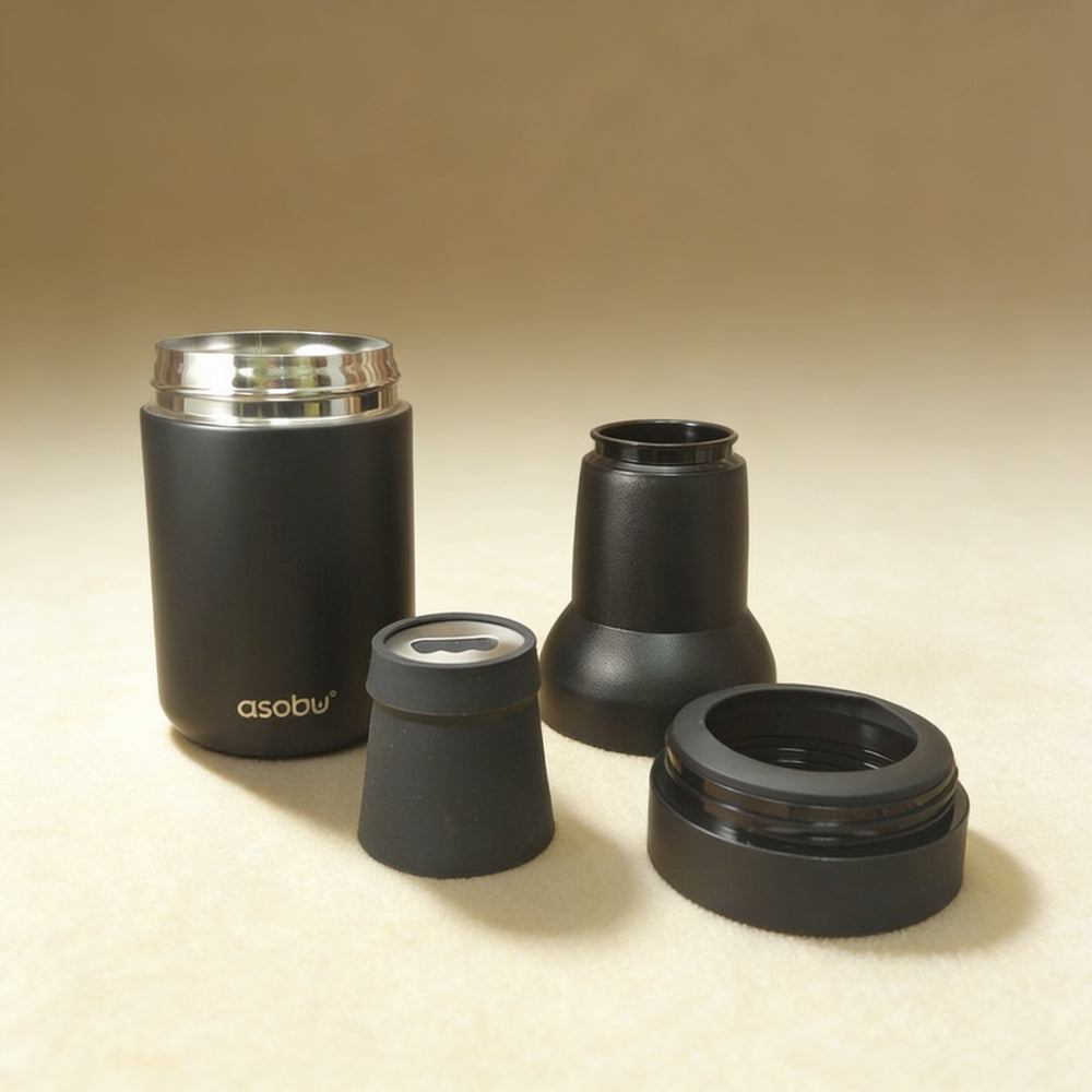 Custom engraved stainless steel bottle holder with built-in opener, silver finish, groomsmen gift