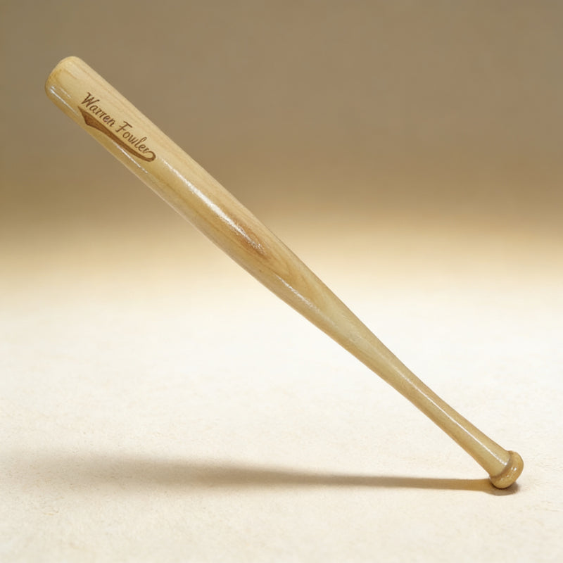Laser engraved mini baseball bat keepsake, personalized with name and jersey number