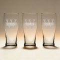 Custom engraved tulip pint glass with monogram, full-bodied beer glass gift
