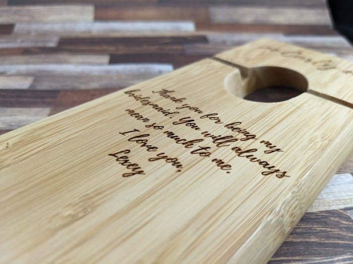 Personalized Bamboo Wine Balancer